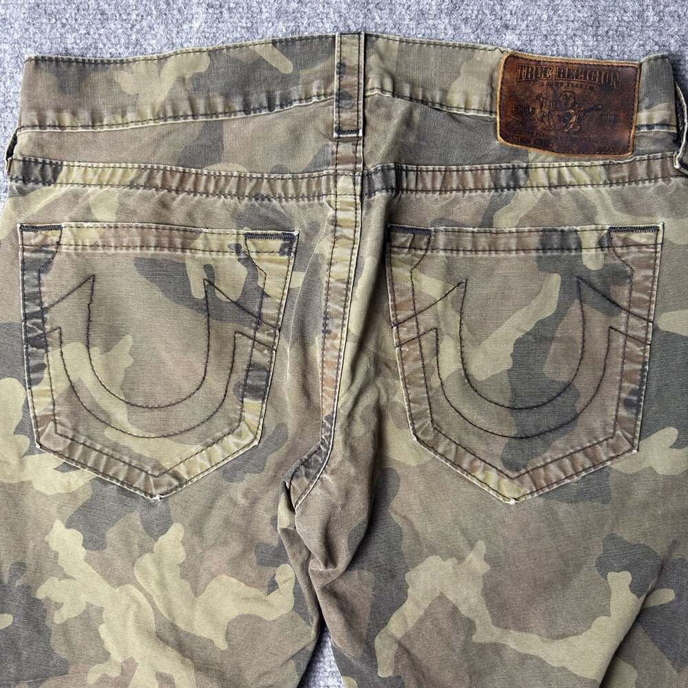 True Religion Geno Camo Jeans Size 32 Green Cotton